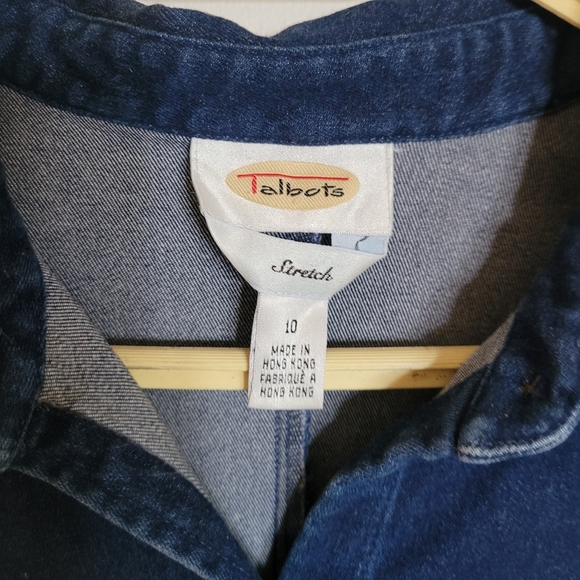 Vintage 80s Button-down Long Sleeved Denim Midi Dress blue size medium - Picture 3 of 10